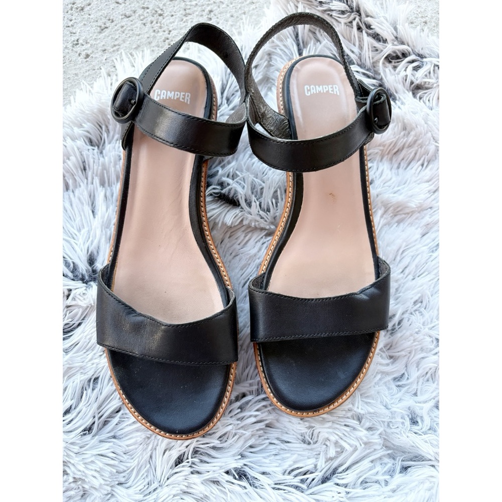 Camper Damas Leather Wedge Sandals - Picture 2 of 6